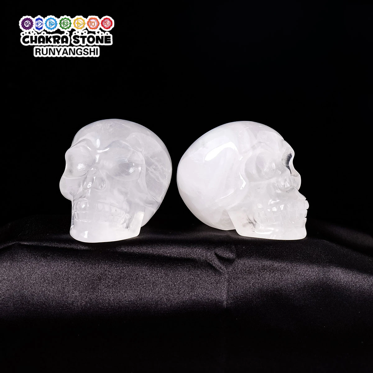 1PC Natural Crystal Stone Clear Quartz Skull Grave Home Craft Decoration Energy Gem Easter Halloween Gifts