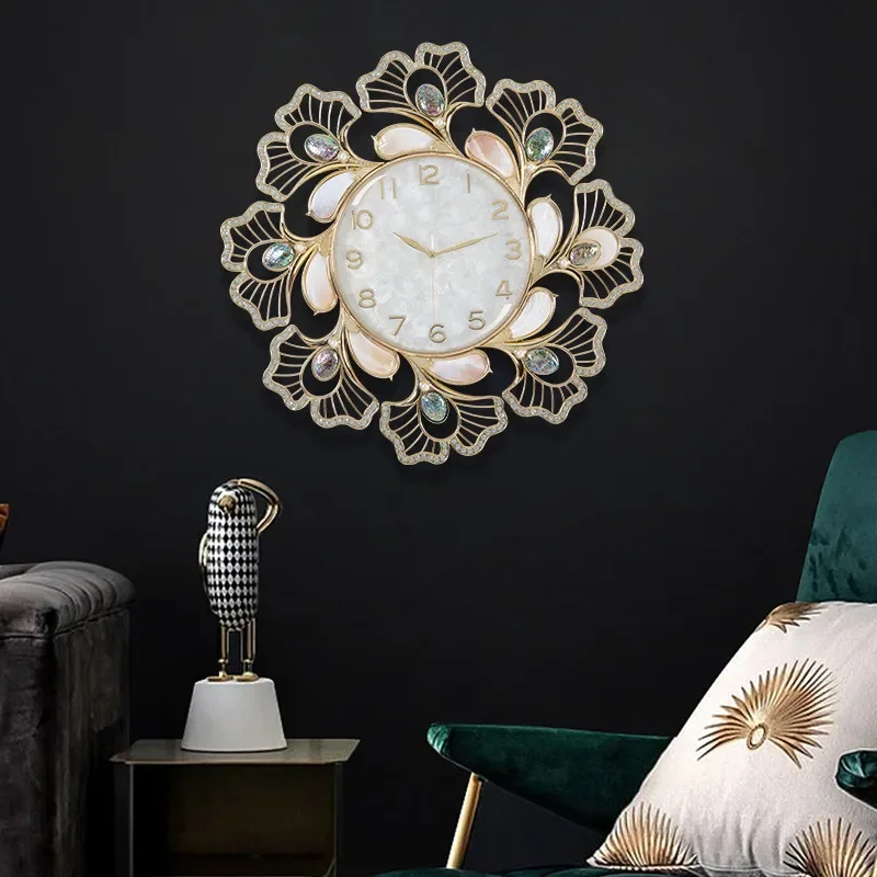 New Enamel Craft High Transparency Glass Wall Clock Household Fashion Simple Decoration Shell Wall Hanging