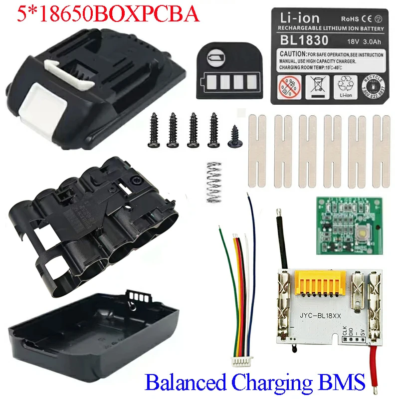 BL1815B Lithium Battery Case 5X18650 BMS Balanced Charging C