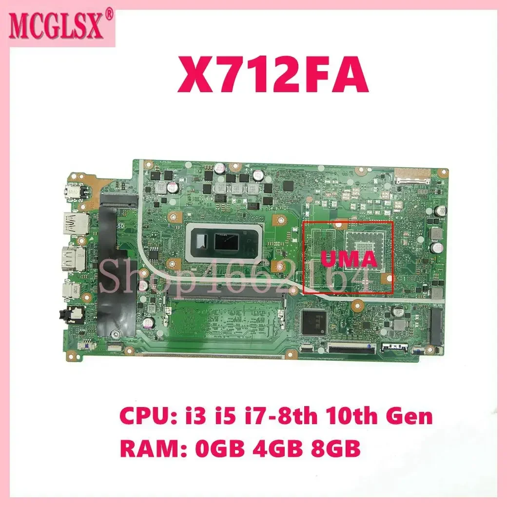 Imagem -02 - Cpu 0gb 4gb 8gb Ram Uma Dic 17 Polegadas Mainboard X712fa X712fac X712fay X712fb X712ff X512fa X512ff Placa-mãe X712f i3 i5 i7