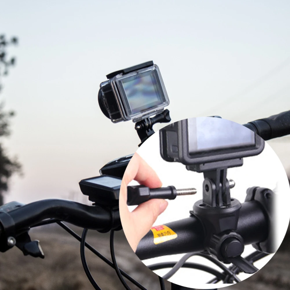 MTB Bike Camera Stand Universal Road Bicycle Round/Flat Handlebar Camera Mount Holder Anti-Slip For-Gopro Insta 360 Accessories