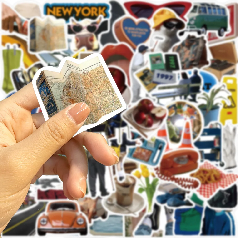 63pcs Ins New York Stickers Voor Koffer Laptop Telefoon Ipad Scrapbook Scrapbooking Materiales DIY Vintage Sticker Craft Supplies