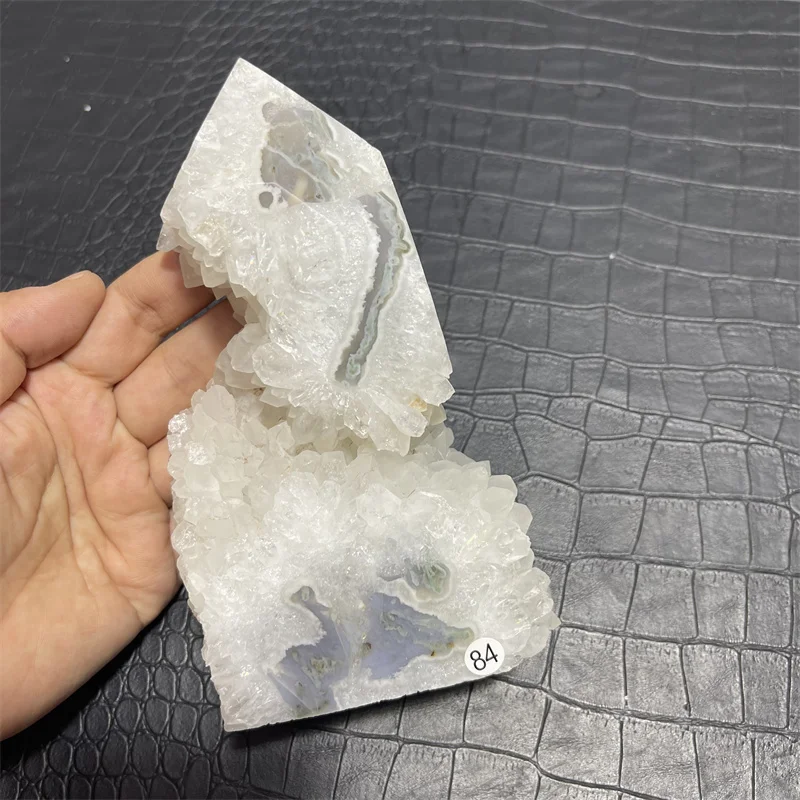 

826g Natural Aquatic Agate Moss Geode Quartz Tower Aura Therapy Meditation Feng Shui Energy Home Office Decoration Gift