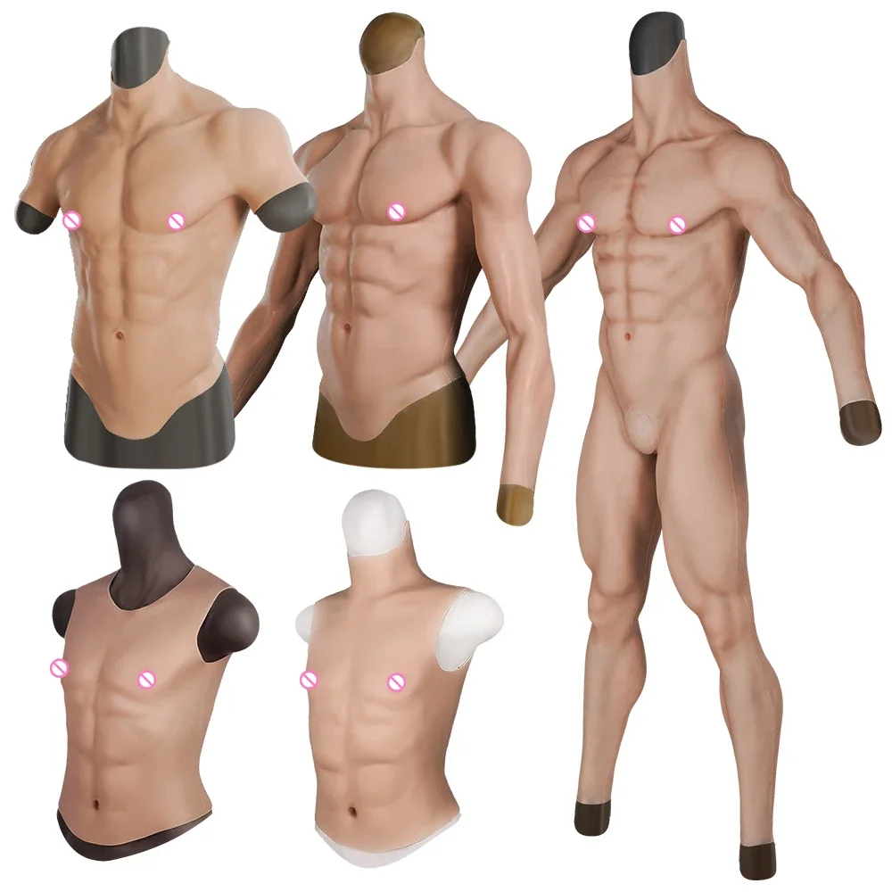 Realistic Silicone Fake Chest Man Muscle Suit Artificial Simulation Muscles for Cosplayers Bodybuilding Crossdressing Clothes