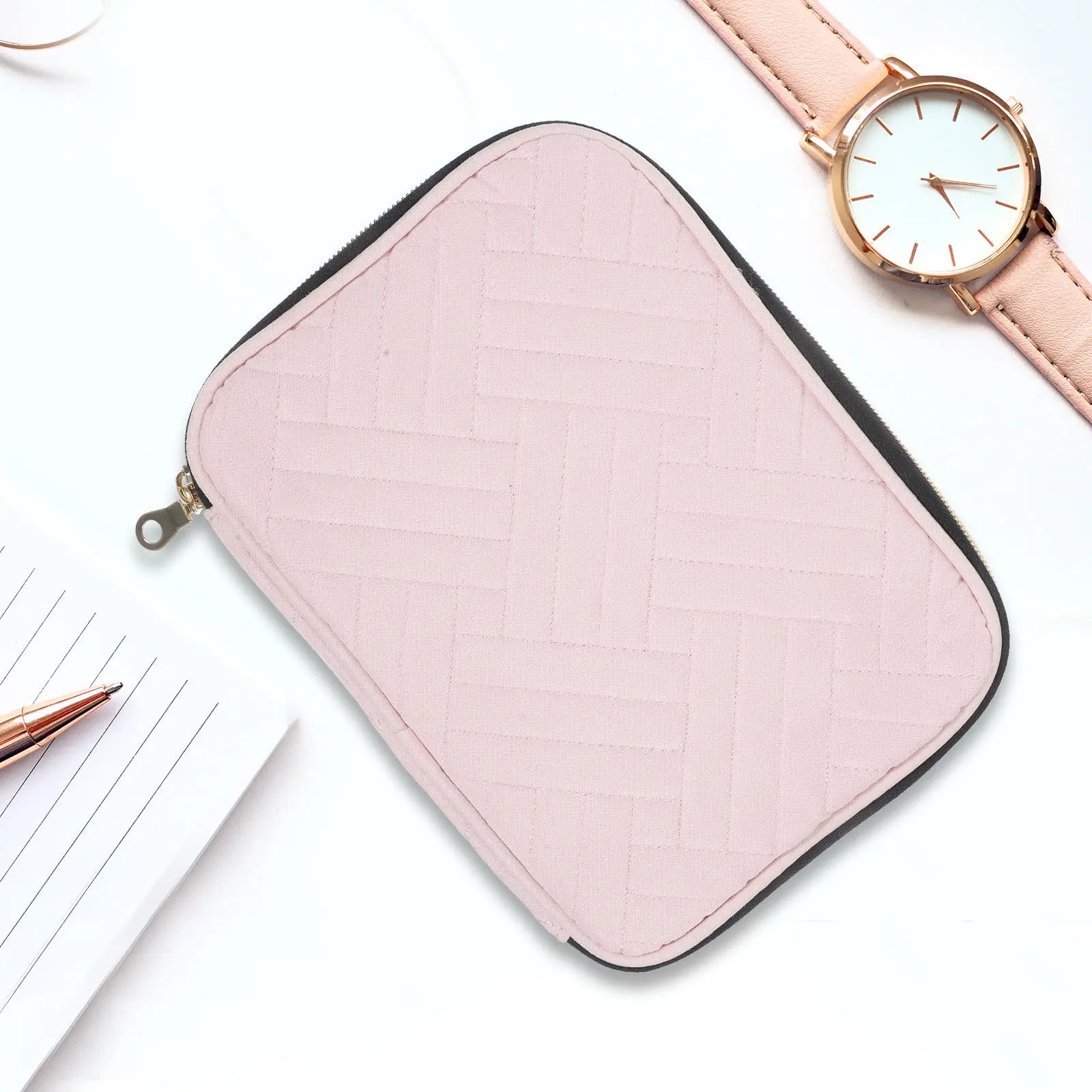 Scratch-Resistant Watch Storage Case with Multi-Compartment Design for Watch Bands, Travel & Office Organization