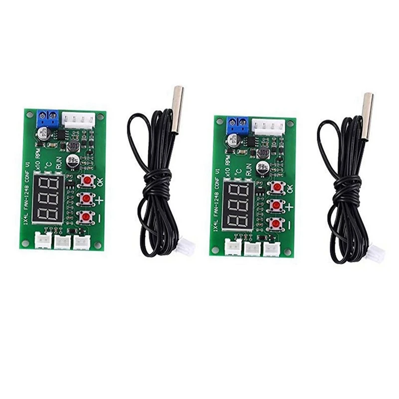 2 Pack HOT-DC 12V 24V 48V 5A 2 3 4 Wire PWM Motor Fan Speed Controller Governor Temperature Control Support EC EBM Fan