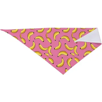 香蕉3D可愛水果紋理狗狗頭巾 arf Trile 聖誕節感恩節雙面狗狗 arf 男女通用 粉紅色 10 最佳銷售 寵物頭巾 - №9
