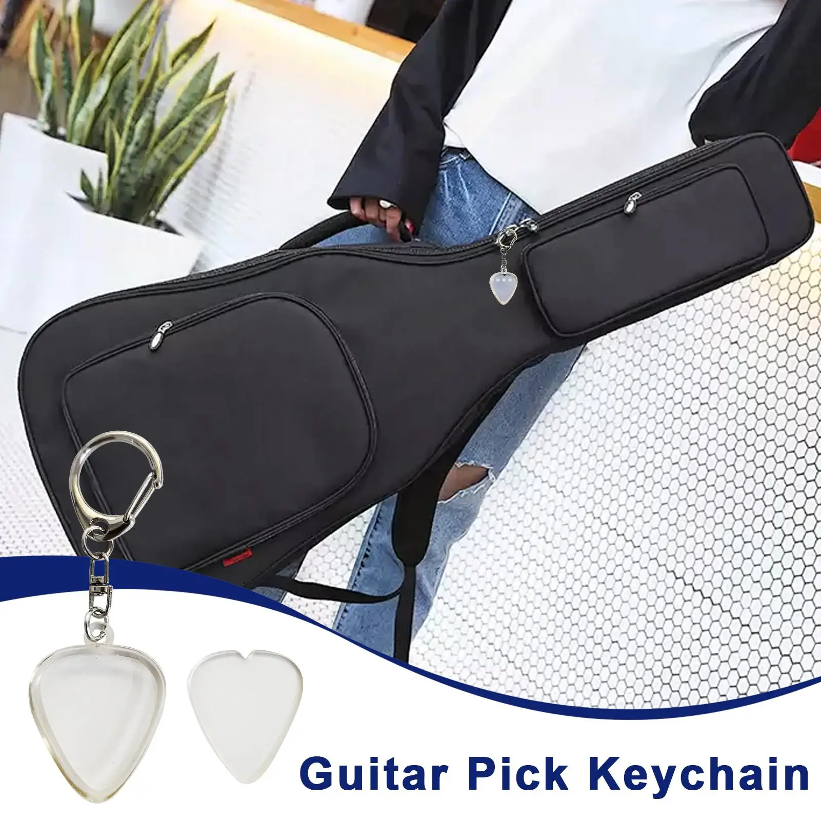 Guitar Pick Case Keychain Portable Pick Holder For Guitar With Keychain Music Instrument Accessories Plectrums Storage Organizer