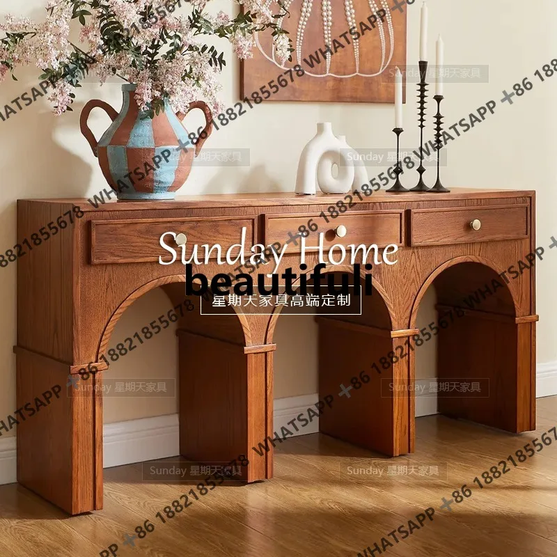 D178 Mid-Century Entry-level Console French Vintage Wood Color Locker Can Be Customized