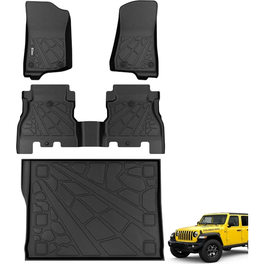 

Напольные коврики AllWeather, грузовой вкладыш для Jeep Wrangler JL 20182025 гг., 4 двери с отделением для сабвуфера, не совместим с