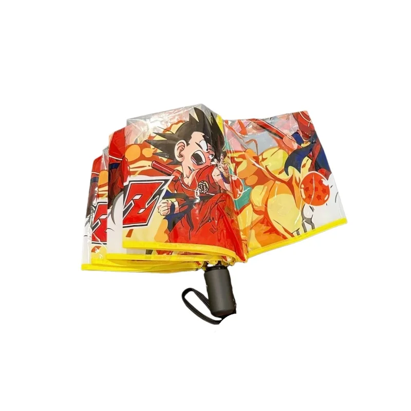 Dragon Ball Son Goku Parapluie pliant créatif de haute qualité pour garçons et filles, parapluie transparent entièrement automatique de dessin animé