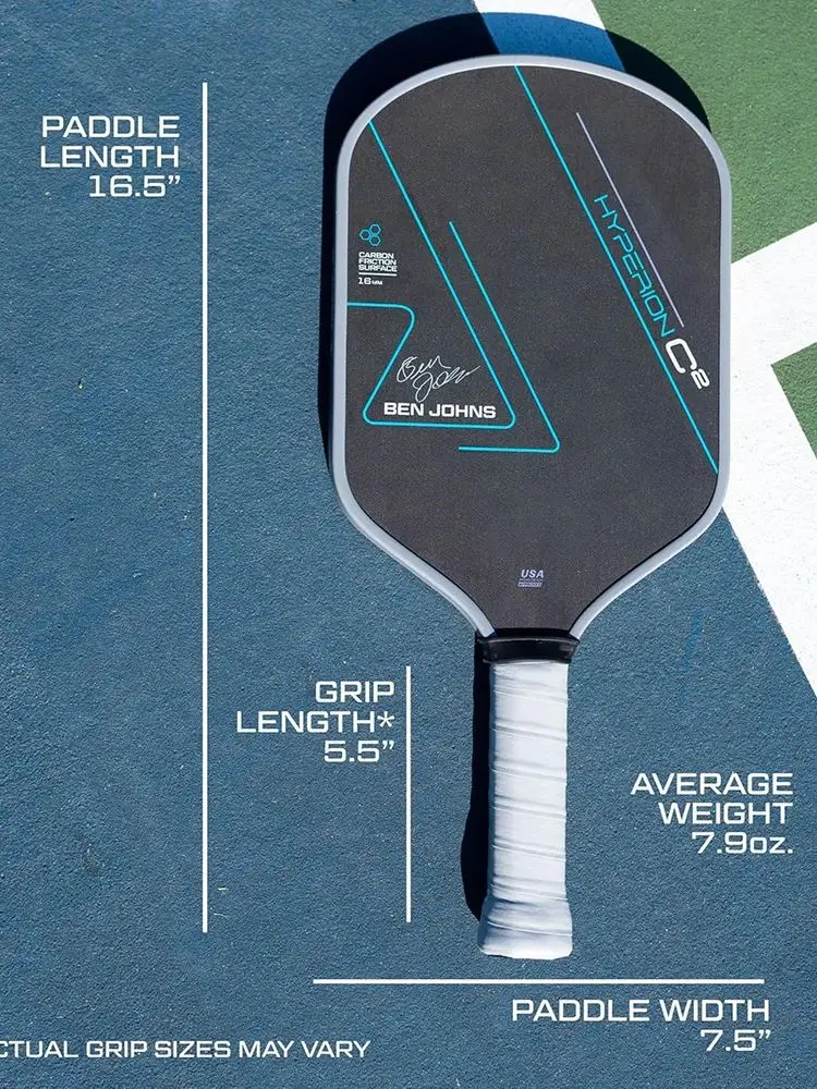 USAPA Approved Ben Johns Hyperion C2 CFS 16mm Thermoforming 3 Layer T700 Raw Carbon Fiber Pickleball Paddle