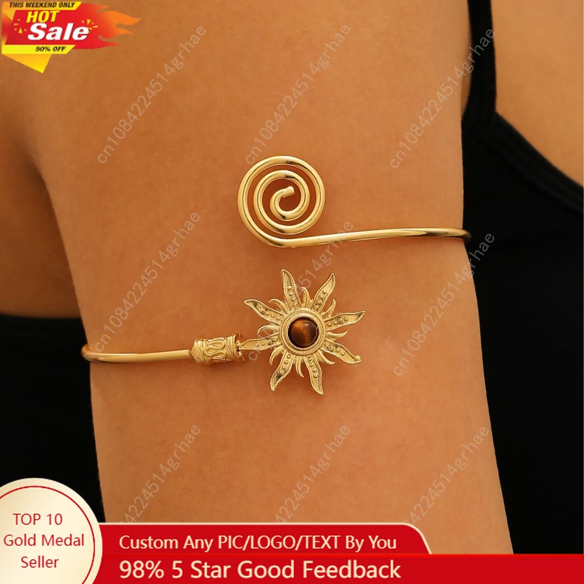 بسيطة سبيكة الذراع الكفة الشمس الفيروز الكفة الإسورة للنساء المعصم التبعي تويست خط واسعة مفتوحة الذراع الكفة النساء #1