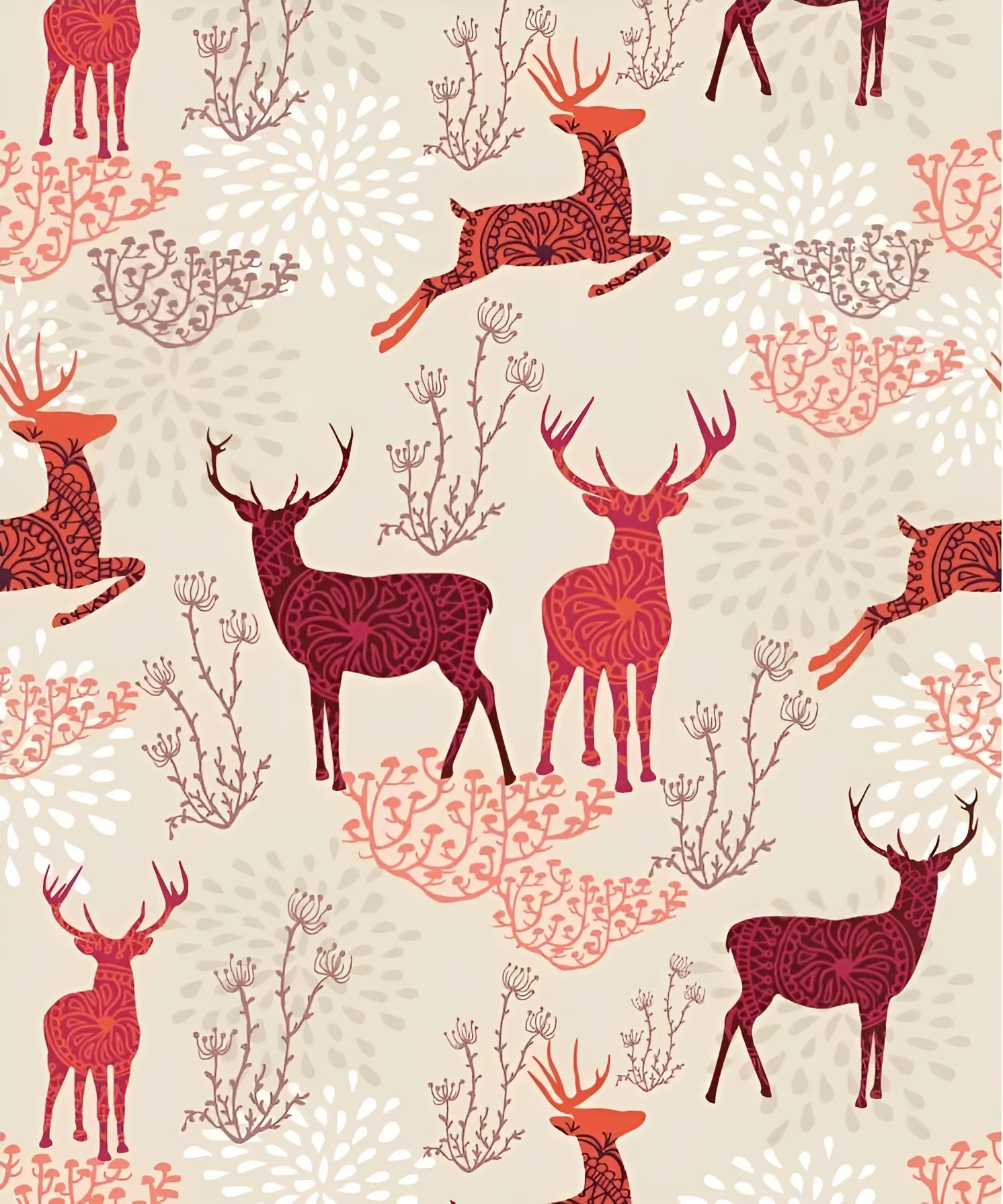 Christmas Reindeer Self Adhesive Wallpaper Red Deer Peel and Stick Wallpaper Removable Contact Paper Wall Sticker for Home Decor