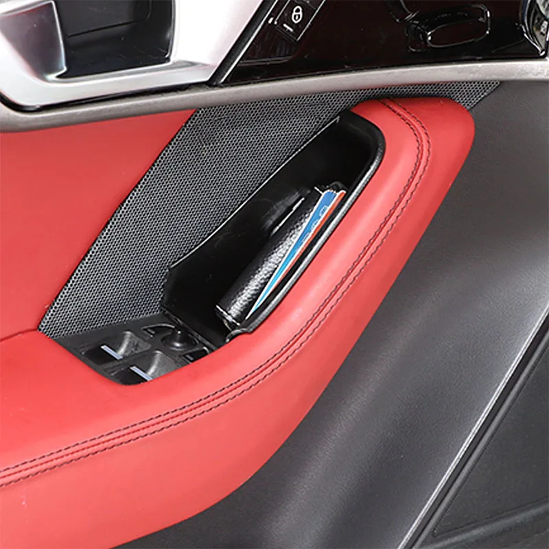 

For Jaguar F-TYPE 2013-2024 ABS Black Car Door Handle Storage Box cell phone deposit storage box Car Accessories