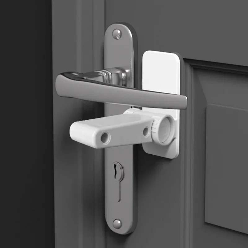 2 قطعة قفل رافعة الباب المقاوم للأطفال يمنع الأطفال الصغار من فتح الأبواب سهل التشغيل بيد واحدة للبالغين قفل أمان ABS متين