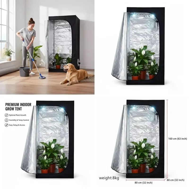 Professional Indoor Plant Growing Tent Hydroponic Grow Room Kit with 600D Polyester Reflective Mylar and Sturdy Metal Frame
