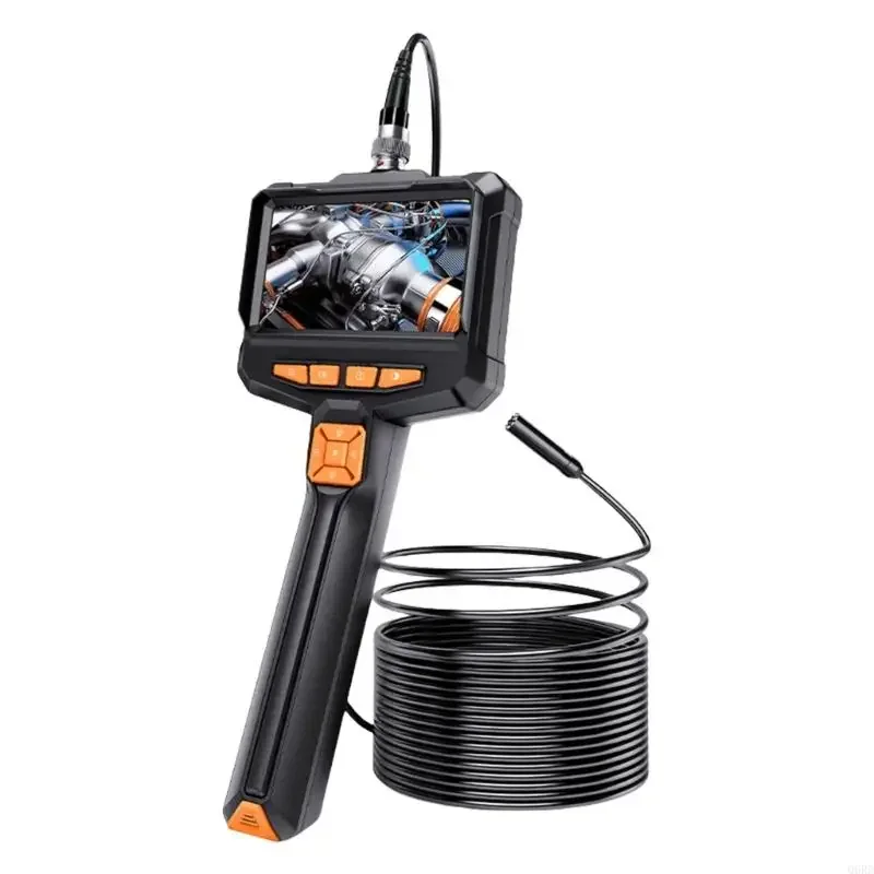 4.3 Inch Handheld Industrial Endoscope 16.4FT Semi-Rigid Cable Borescope HD Inspection Camera with LEDs IP67 for Automotive/Pipe
