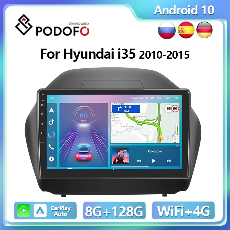 

Podofo 4G CarPlay Android Radio For Hyundai ix35 2010-2015 Car Multimedia Player 2din GPS Stereo Head Unit Ai Voice Autoradio FM