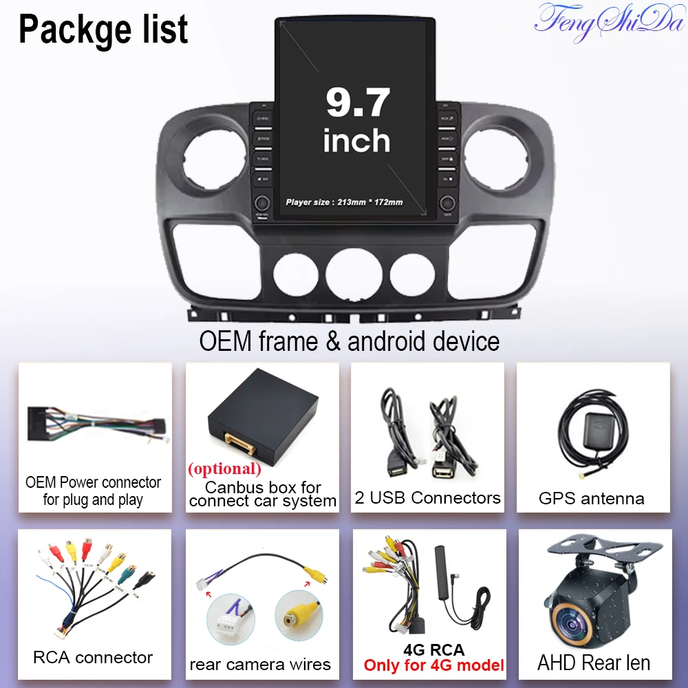 Android 15 Multimedia For Renault Master Nissan NV400 Opel Movano 2010 - 2021 Car Player GPS Stereo Navigation Auto Radio Screen