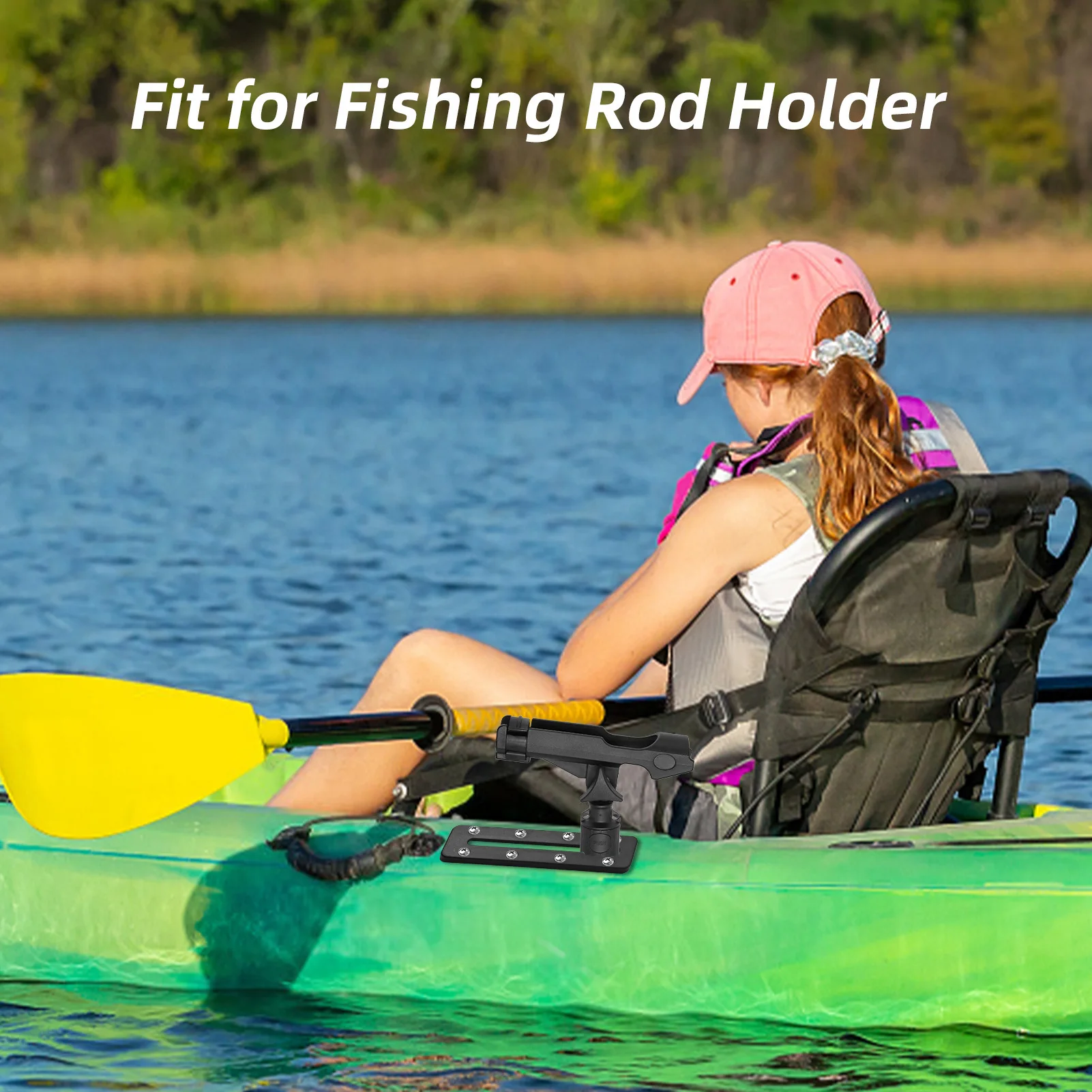Fishing Rod Holder Adjustable Fishing Pole Holder with Plastic Kayak Rail Kayak Mount Track