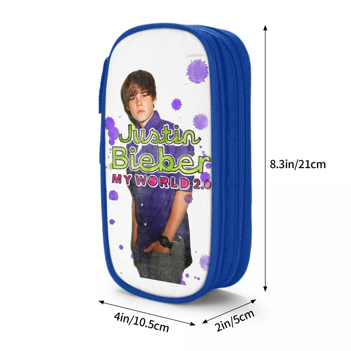 Fun Justin Bieber My World Pencil Case Pencilcases Pen for Student Large Storage Bag School Supplies Gift Stationery