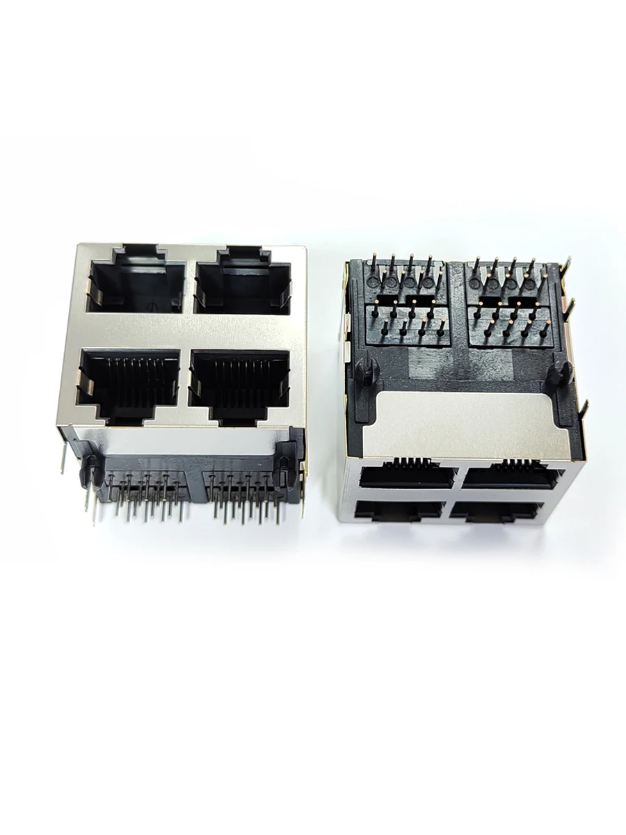 10 Teile/los 4 Ports RJ45 8P8C Weibliche Jack/Buchse Stecker 2*2 Stahl Schild Netzwerk Modulare Ohne LED – Detail 3
