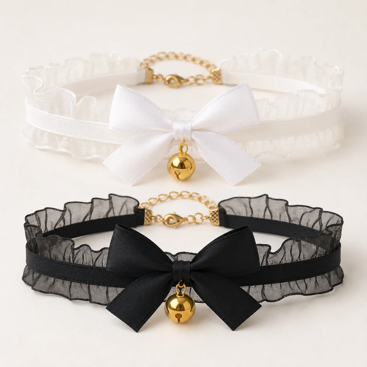 2pcs Cosplay Cute Cat Ear Bell Collar Cat Ear Sweet Beauty Servant Collar