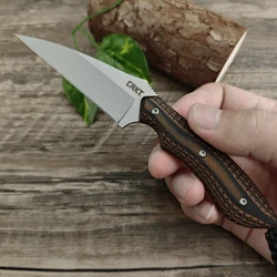 CR 2388 Outdoor Straight Knife with Mikata Handle, Multi-purpose EDC Utility Tools, Wilderness Survival and Hunting Fixed Knife