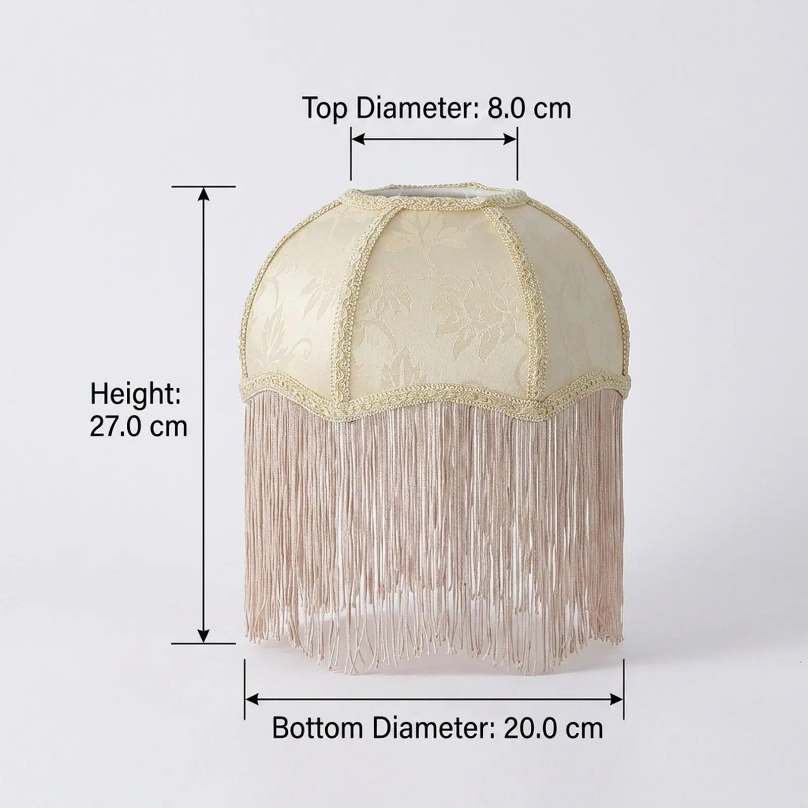 Cloth Lampshade with Tassels Fringe Easy Installation Classic Table Lamp Shade Lamp Cover Retro Style for Indoor, Bedside, Floor