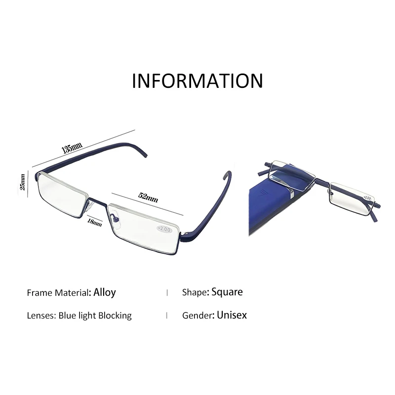 TR90 Reading Glasses Unisex Anti-blue Light Blocking Eyewear TR90 Half Frame Men Women Presbyopia Eyeglasses Diopter +1.0~4.0
