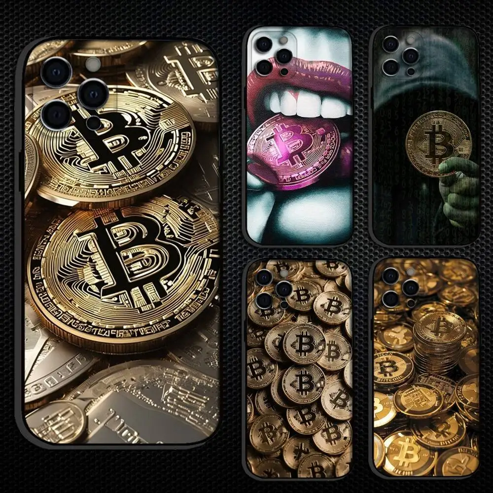 

Bitcoin Eth Digital Currency Phone Case For iPhone 16,15,14,13,12,11 Plus,Pro Max, Others Soft Black Cover