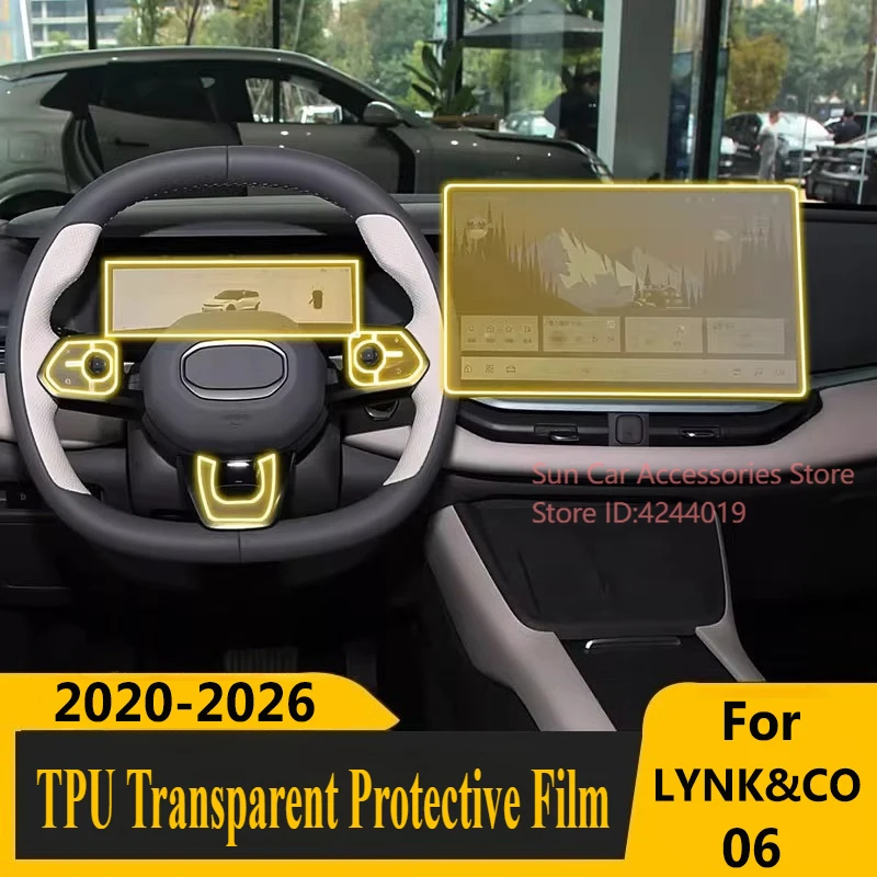 

For LYNK & CO 06 2020-2026 Dedicated Screen Central Control Interior Sticker TPU Protective Film Car Interior Modified Accessory