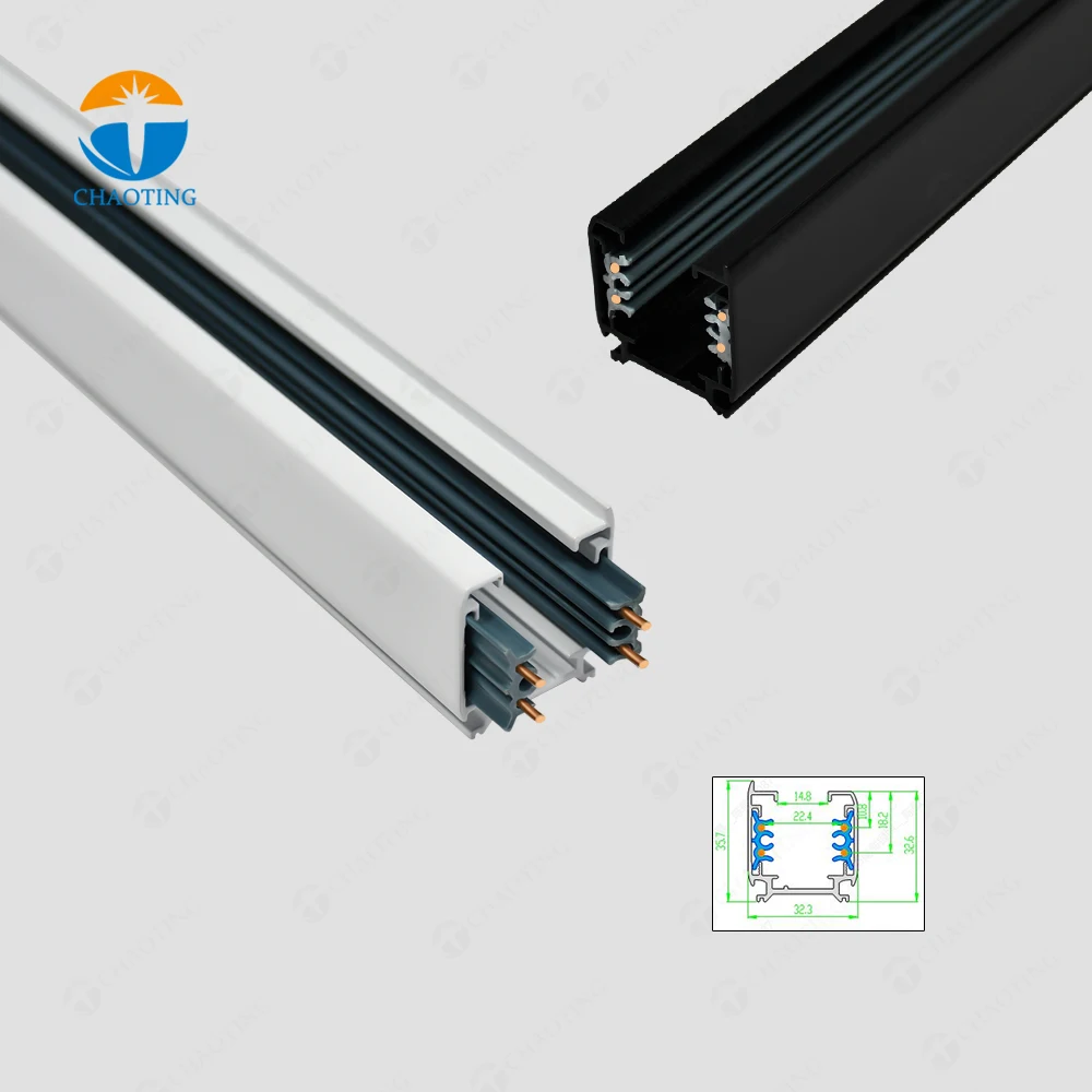 

Surface 4Wire Linear Track Rail System Connector And Other Replaced Track Spot Light Accessories For 3 Circuit LED Track Lights