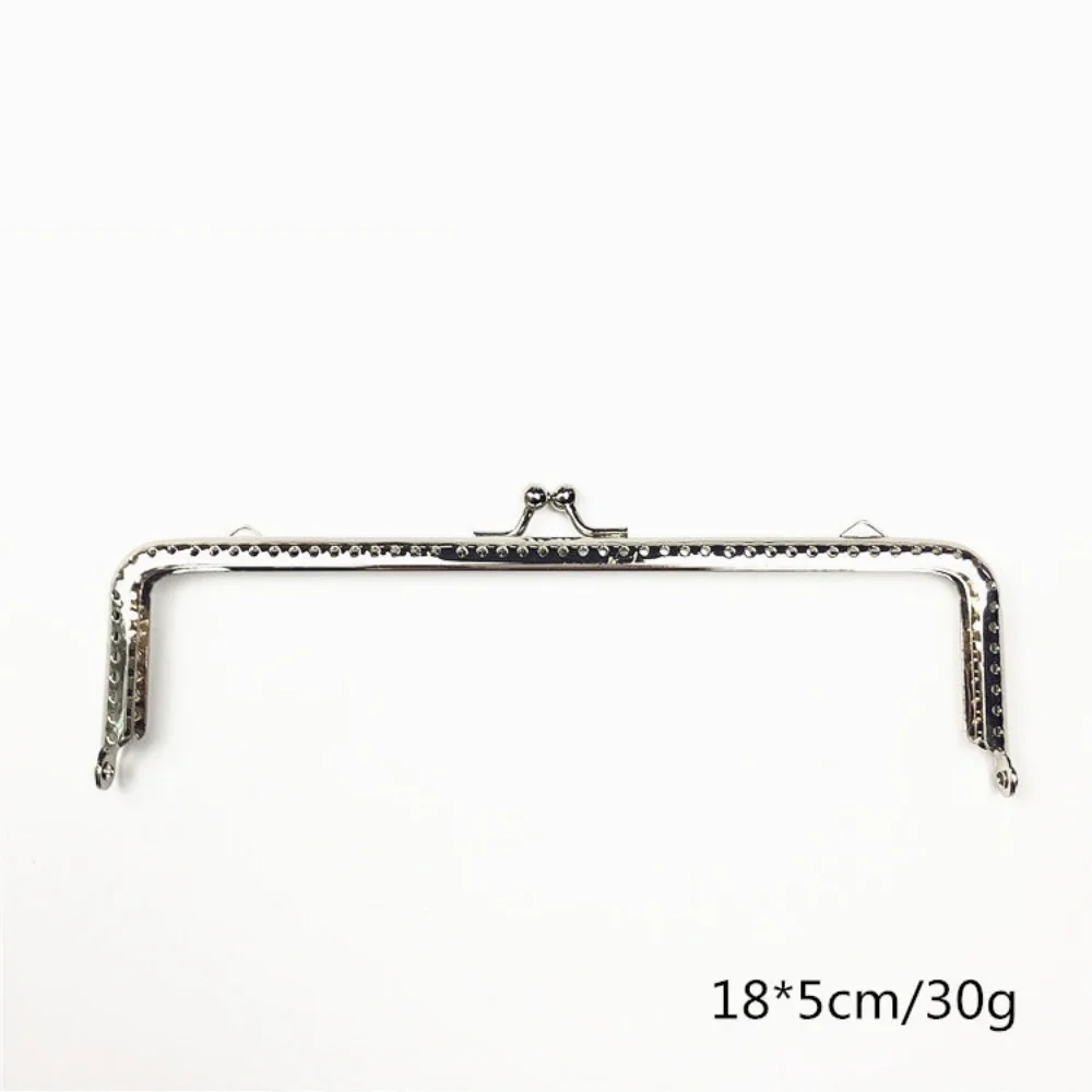 Fermoir basique en métal brillant pour sac à main, cadre de sac à main, serrure de baiser, accessoires de bricolage, argent, 8.5 cm, 10.5 cm, 12.5 cm, 15 cm, 18cm, 1 pièce