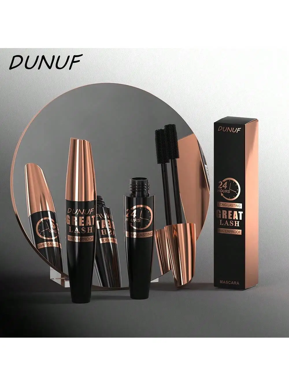 มาสคาร่ากันน้ำ DUNUF 1 ชิ้น & 2 ชิ้น & 5 ชิ้น สำหรับขนตาหนา งอนยาว สูตรสีดำติดทนนาน