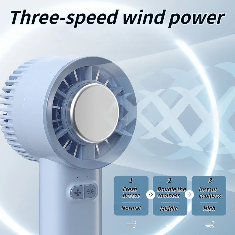 مروحة مكتب صغيرة جديدة مع تقنية تبريد الثلج، قابلة لإعادة الشحن، صامتة، ومحمولة للطلاب والاستخدام الخارجي