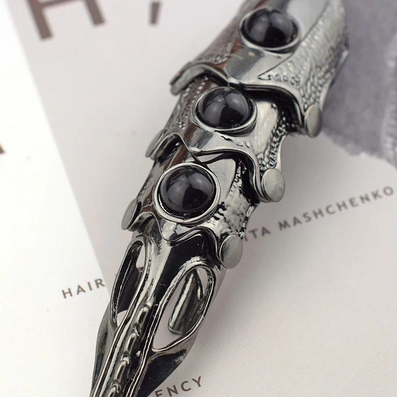 Dragon Skull Finger Long Rings Vintage Punk Rock Animal Skull Finger Long Rings image 4