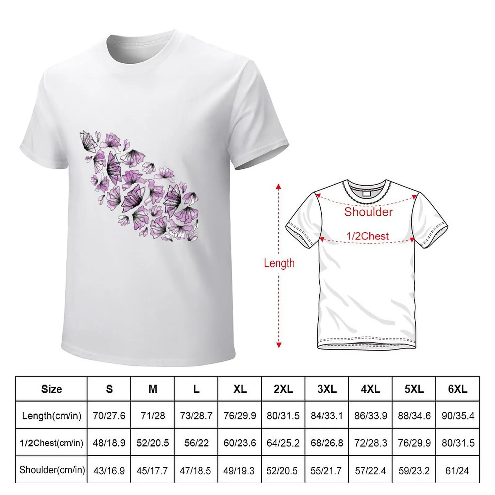 Pink Diagonal Floral Patterns T-shirt funnys graphics vintage clothes mens t shirts pack