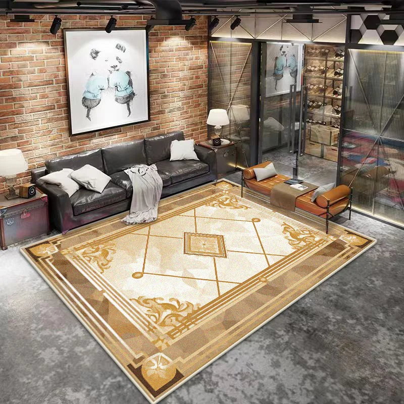 Home Decoration Luxury Frame Bedroom Carpet Non-slip Big Size Living Room Rug Lint-free Easy Clean Coffee Tables Mat Washable