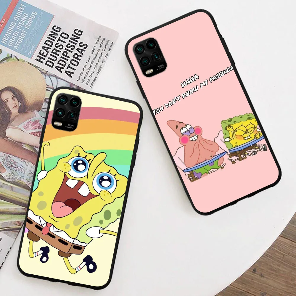 SJ-67 SpongeBob SquarePants Silicone Case For Samsung Note 8 9 10 20 S10 S20 S21 S22 Ultra Lite Plus