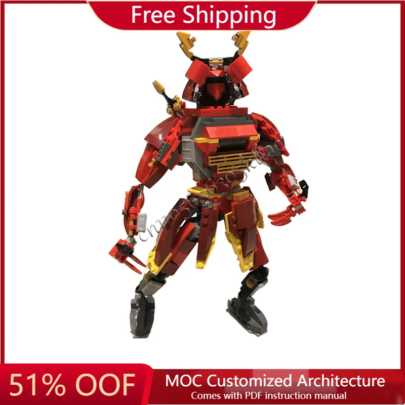 

Новинка, 521 шт., высокая свобода, красный воин, мех, строительные блоки, модель STEM, образование, детские игрушки-головоломки, рождественские подарки