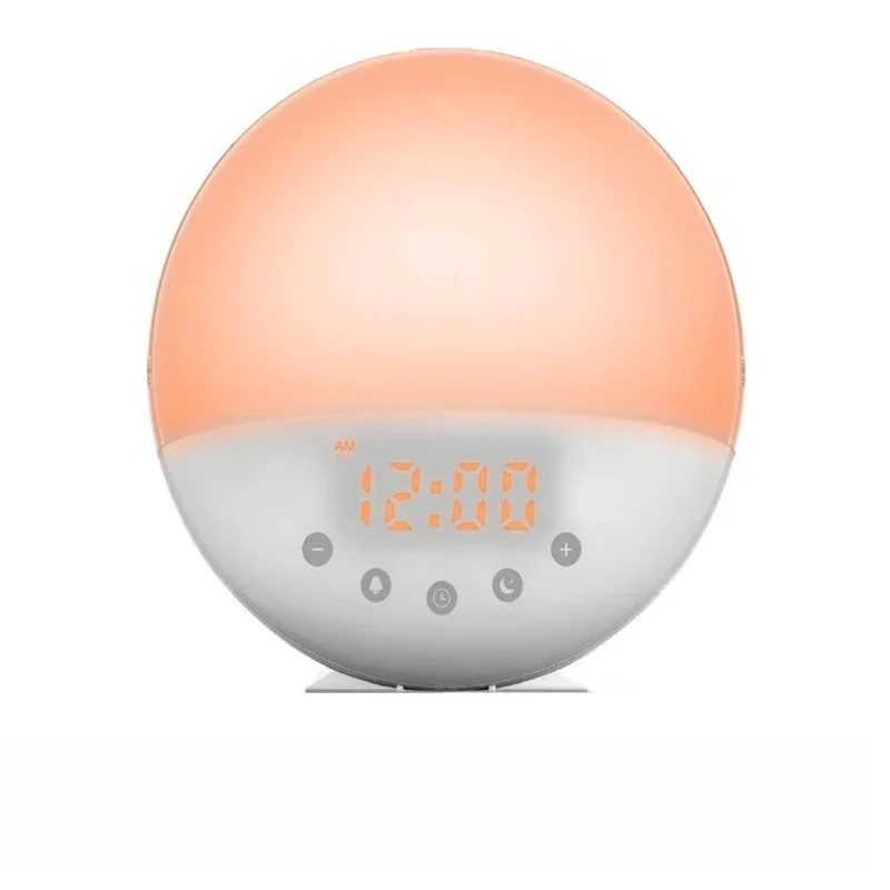 Smart desk clock white noise alarm clock sunrise sunset light wake up with bluetooth FM radio digital desk clock wake up light