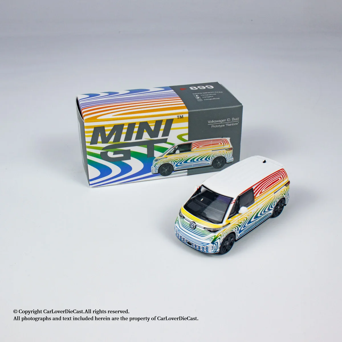 

МИНИГТ 1/64 Volkswagen ID. Buzz Prototype Rainbow MGT00899-CH Металлическая литая модель автомобиля, игрушки для детей, коллекционные
