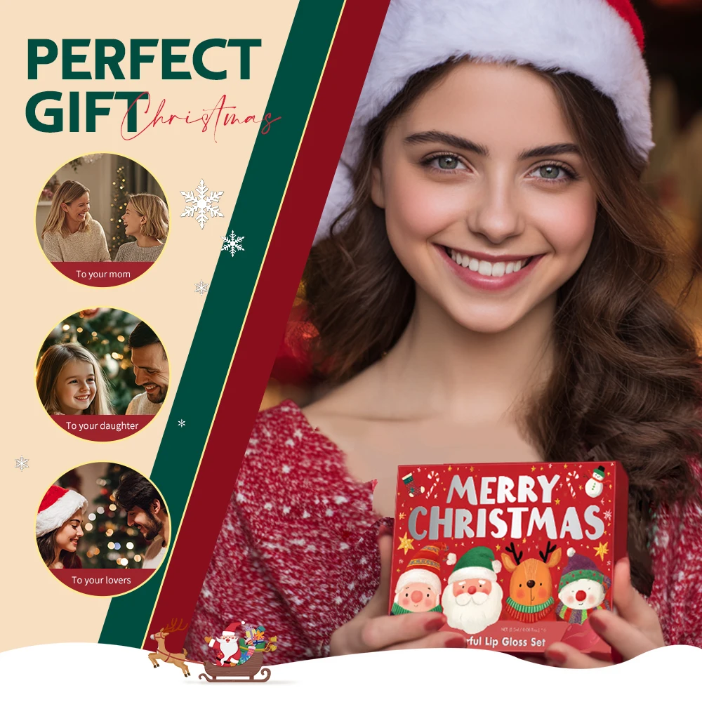 Lakerain クリスマス リップ グロス セット 防水 長持ち 保湿 リップケア & リップグロス 女性への完璧なクリスマスギフト