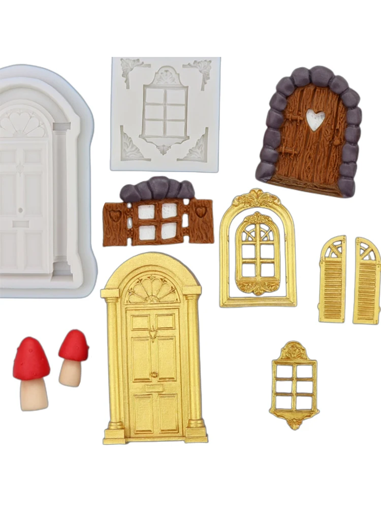 Kinds Door Window Silicone Molds Frame Border Fondant Cake Decorating Cookie Baking Christmas Candy Chocolate Gumpaste MouldM835