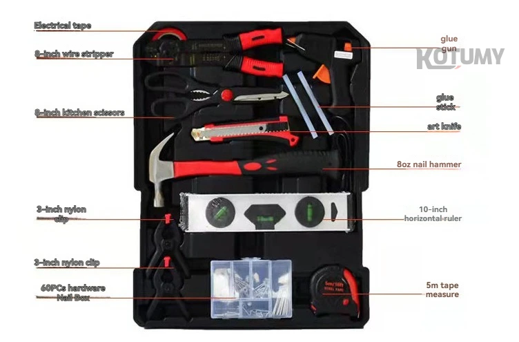 186 piece tool set, pull rod box set, tool aluminum box, four layer hardware combination, auto repair, home use