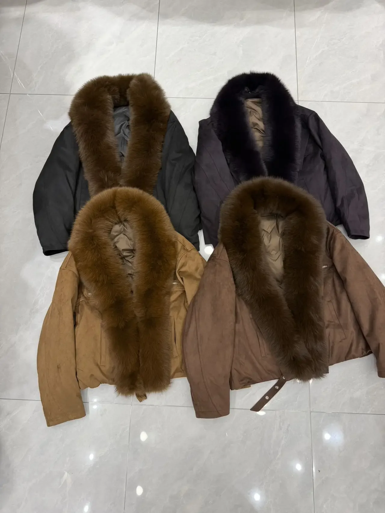 OFTBUY Large Real Fox Fur Collar White Duck Down Coat Women Jacket Winter Warm Thick Belt Detail Fashion Outerwear