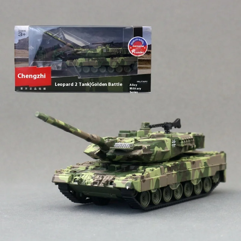 محاكاة 1:40 مقياس ليوبارد 2 دبابة قتال رئيسية مركبة مدرعة الصوت والضوء دييكاست لعبة Veihcle الأطفال الصبي هدية مصغرة #1