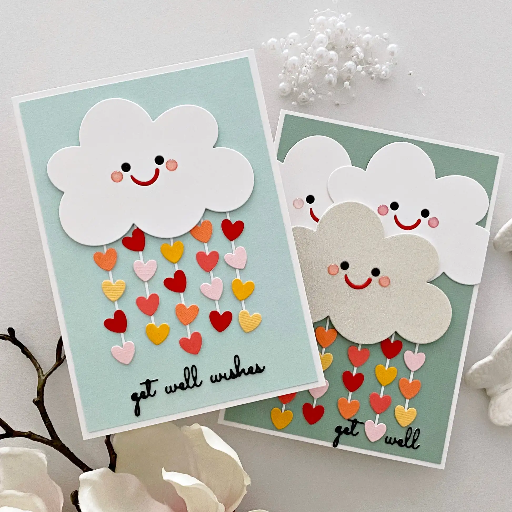 2025 New Valentine Hearts Rainbow Love Balloons Snake Cloud Metal Cutting Dies Silicone Stamps Scrapbooking Stencil Photo Album